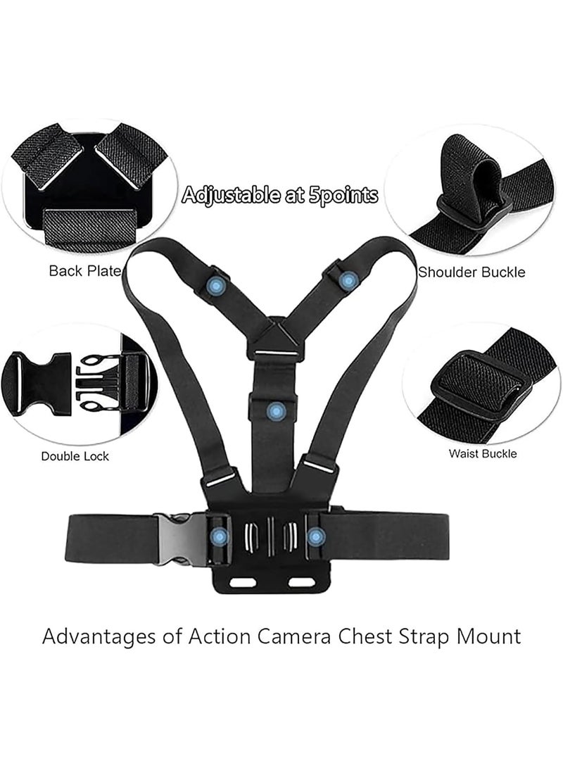 Bukela حزام تثبيت الرأس وحزام تثبيت الصدر سترة تشيستي لكاميرا الحركة متوافق مع GoPro Hero 13,12,11,10,9,8,Max,Go Pro Hero 7,6,5,4, Session,3+,3,Hero (2018),Fusion,DJI Osmo - Image 2